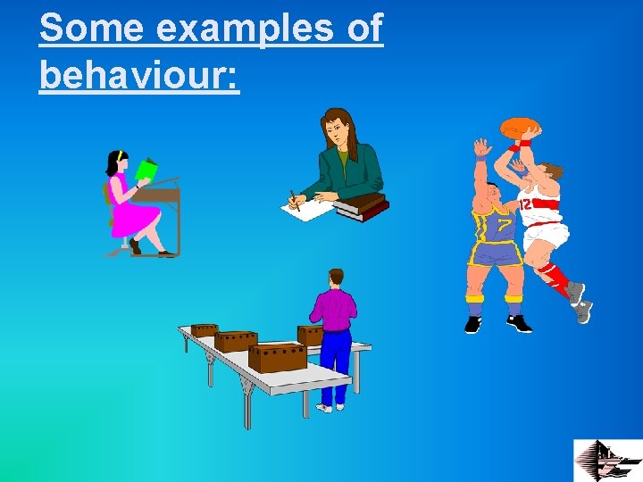 Some examples of behaviour: 