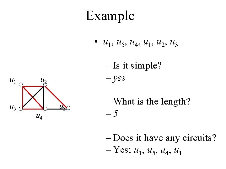 Example • u 1, u 5, u 4, u 1, u 2, u 3
