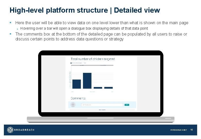 High-level platform structure | Detailed view • Here the user will be able to