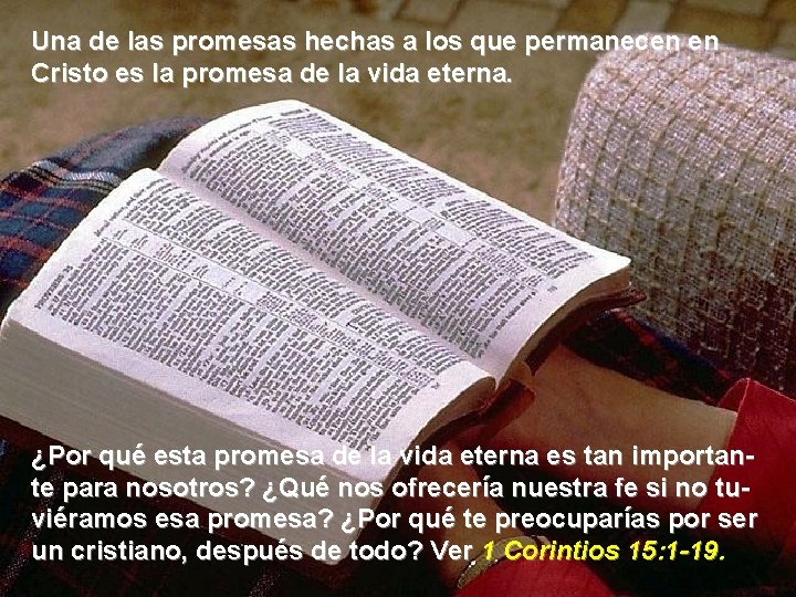 Una de las promesas hechas a los que permanecen en Cristo es la promesa