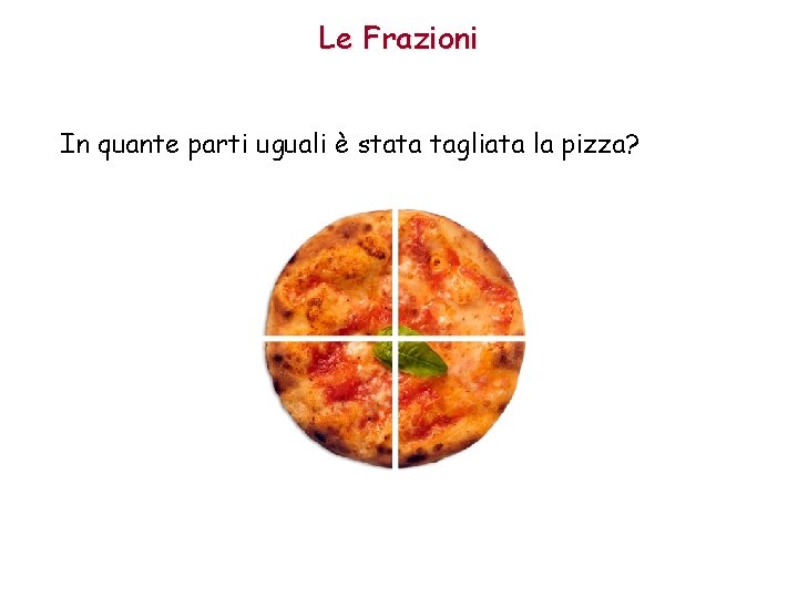 Le Frazioni In quante parti uguali è stata tagliata la pizza? 