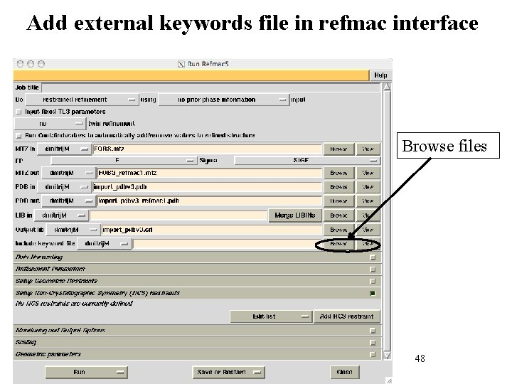 Add external keywords file in refmac interface Browse files 48 