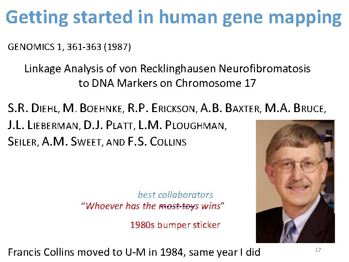 Getting started in human gene mapping GENOMICS 1, 361 -363 (1987) Linkage Analysis of