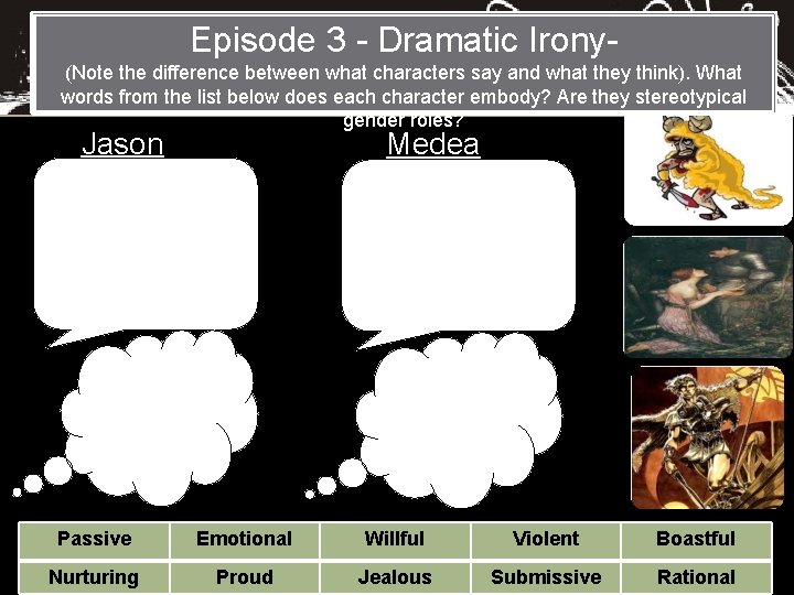 Episode 3 - Dramatic Irony- (Note the difference between what characters say and what