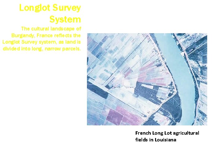 Longlot Survey System The cultural landscape of Burgandy, France reflects the Longlot Survey system,