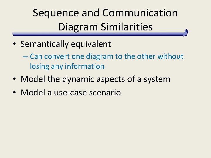 Sequence and Communication Diagram Similarities • Semantically equivalent – Can convert one diagram to