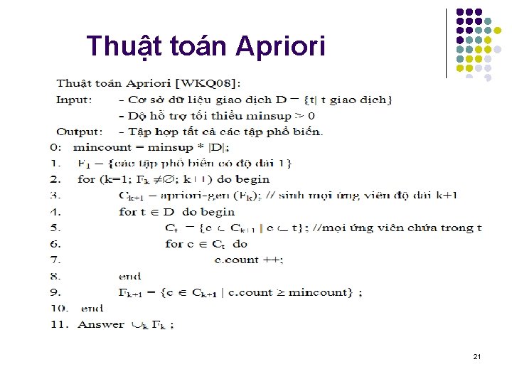 Thuật toán Apriori 21 