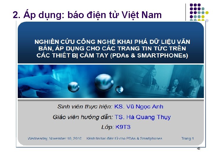 2. Áp dụng: báo điện tử Việt Nam 43 