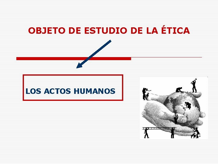 OBJETO DE ESTUDIO DE LA ÉTICA LOS ACTOS HUMANOS 