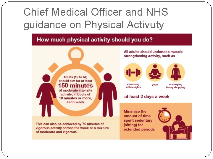 Chief Medical Officer and NHS guidance on Physical Activuty 