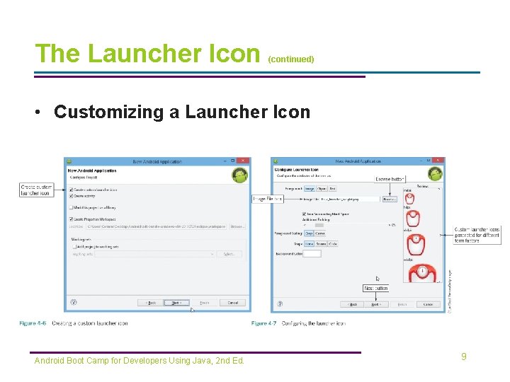 The Launcher Icon (continued) • Customizing a Launcher Icon Android Boot Camp for Developers