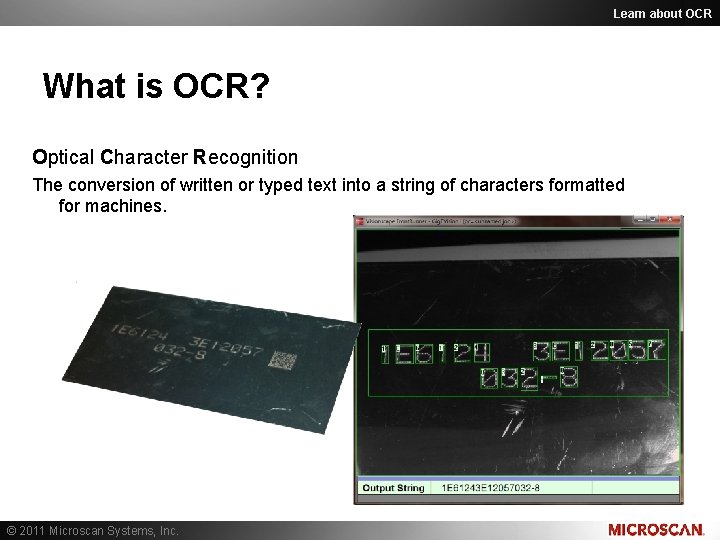 Learn about OCR What is OCR? Optical Character Recognition The conversion of written or Learn about OCR What is OCR? Optical Character Recognition The conversion of written or