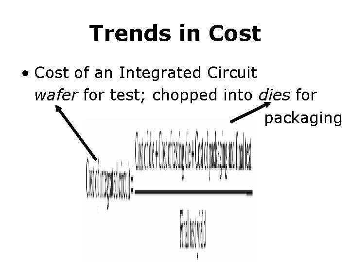 Trends in Cost • Cost of an Integrated Circuit wafer for test; chopped into