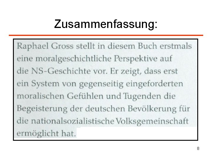 Zusammenfassung: 8 