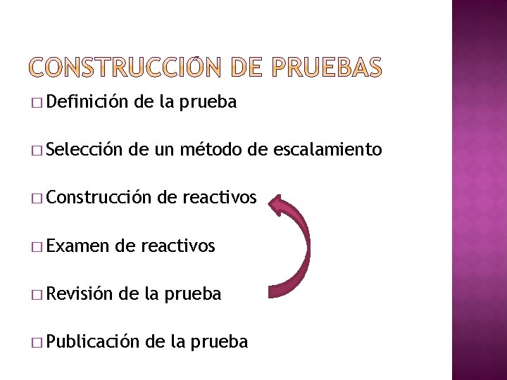 � Definición � Selección de la prueba de un método de escalamiento � Construcción