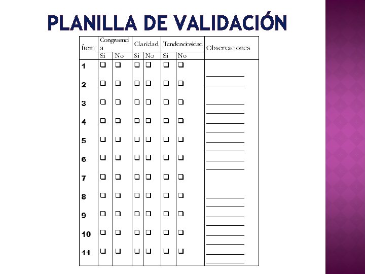 PLANILLA DE VALIDACIÓN 