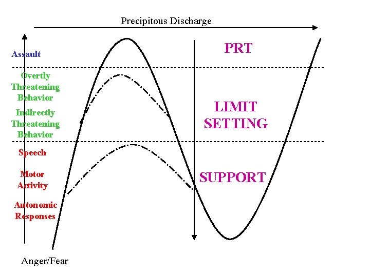 Precipitous Discharge Assault Overtly Threatening Behavior Indirectly Threatening Behavior PRT LIMIT SETTING Speech Motor Precipitous Discharge Assault Overtly Threatening Behavior Indirectly Threatening Behavior PRT LIMIT SETTING Speech Motor