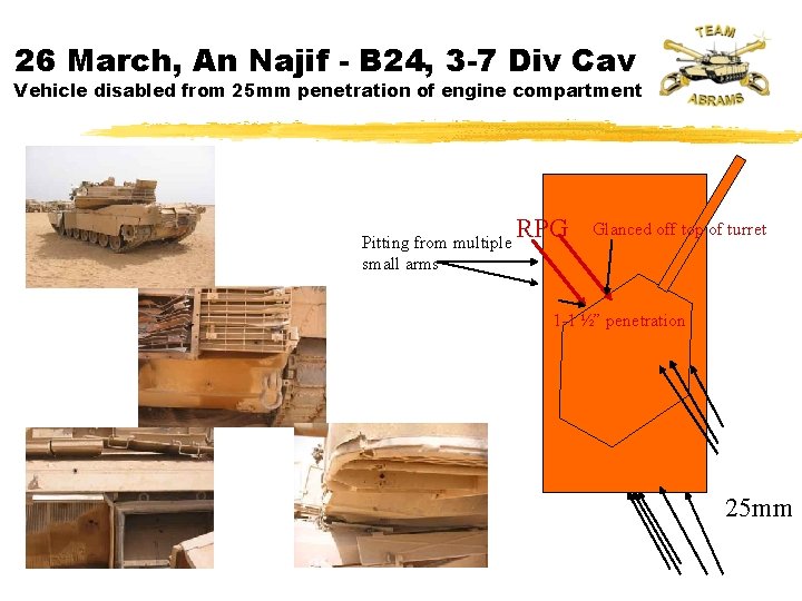26 March, An Najif - B 24, 3 -7 Div Cav Vehicle disabled from