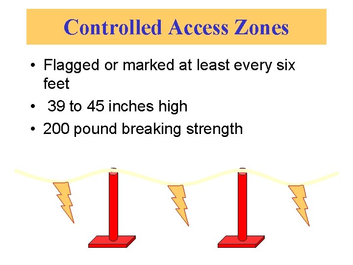 Controlled Access Zones • Flagged or marked at least every six feet • 39