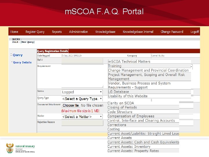 m. SCOA F. A. Q. Portal 