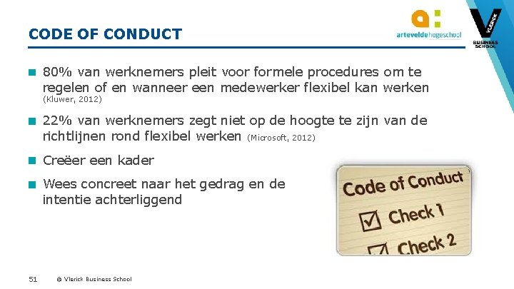 CODE OF CONDUCT 80% van werknemers pleit voor formele procedures om te regelen of