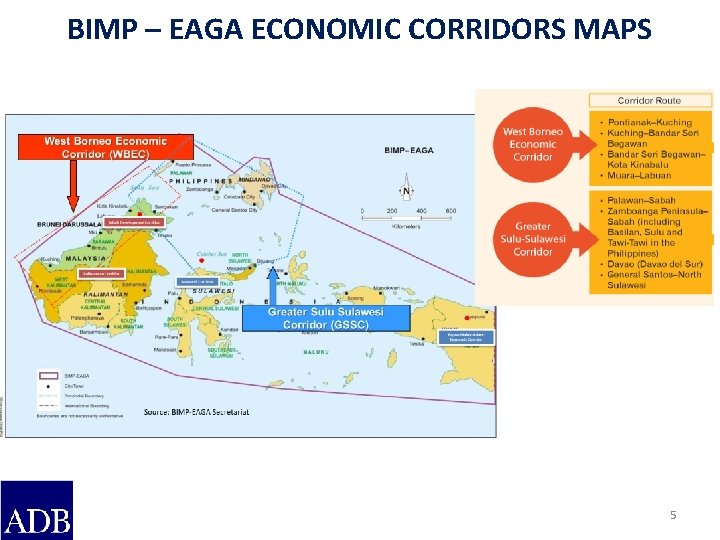 BIMP – EAGA ECONOMIC CORRIDORS MAPS 5 