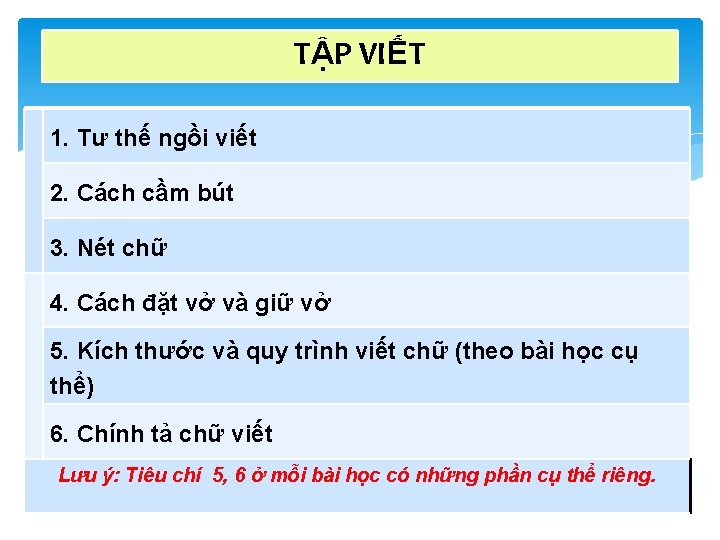 TẬP VIẾT 1. Tư thế ngồi viết 2. Cách cầm bút 3. Nét chữ