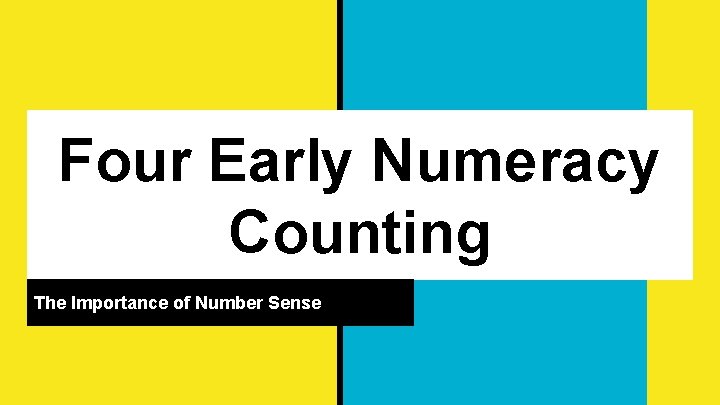 Four Early Numeracy Counting The Importance of Number Sense 