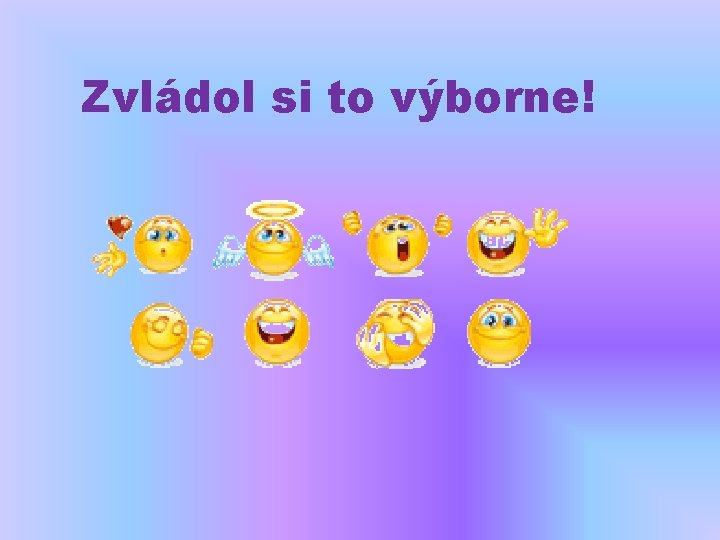 Zvládol si to výborne! 