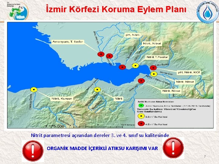 İzmir Körfezi Koruma Eylem Planı Nitrit parametresi açısından dereler 3. ve 4. sınıf su