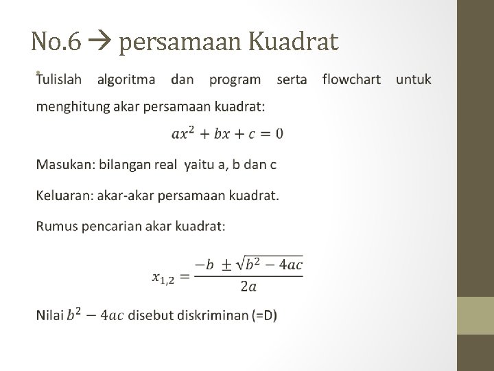 No. 6 persamaan Kuadrat • 