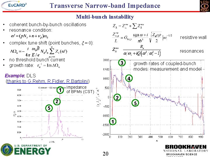 Transverse Narrow-band Impedance Multi-bunch instability • • coherent bunch-by-bunch oscillations resonance condition: resistive wall