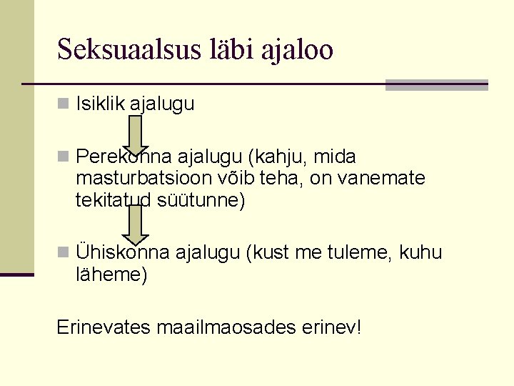 Seksuaalsus läbi ajaloo n Isiklik ajalugu n Perekonna ajalugu (kahju, mida masturbatsioon võib teha,