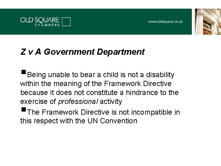 Z v A Government Department §Being unable to bear a child is not a