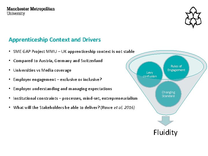 Apprenticeship Context and Drivers • SME GAP Project MMU – UK apprenticeship context is