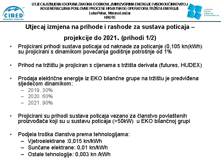 UTJECAJ IZMJENA I DOPUNA ZAKONA O OBNOVLJIVIM IZVORIMA ENERGIJE I VISOKOUČINKOVITOJ KOGENERACIJI NA POSLOVNE