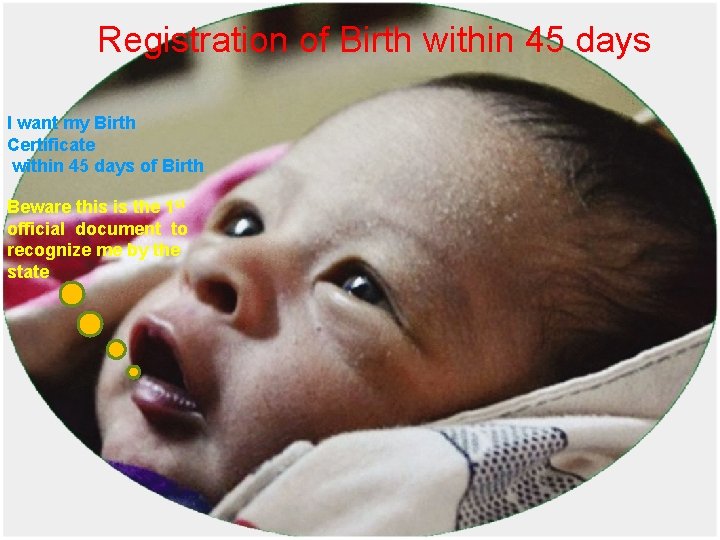 Registration of Birth within 45 days I want my Birth Certificate within 45 days