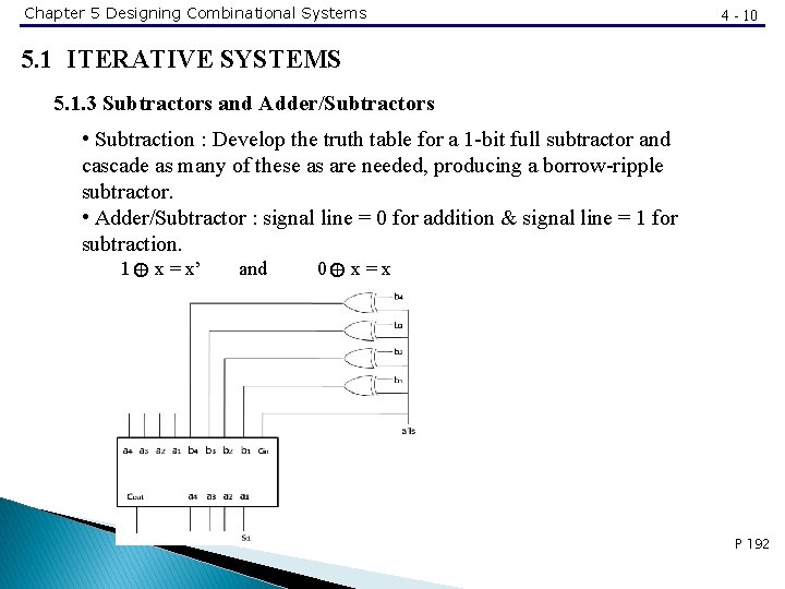 Chapter 5 Designing Combinational Systems 4 - 10 5. 1 ITERATIVE SYSTEMS 5. 1.
