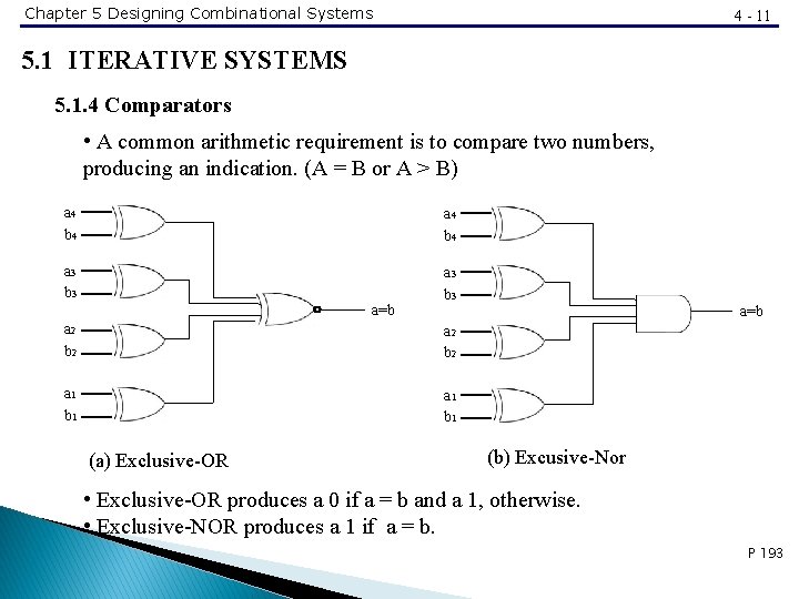 Chapter 5 Designing Combinational Systems 4 - 11 5. 1 ITERATIVE SYSTEMS 5. 1.