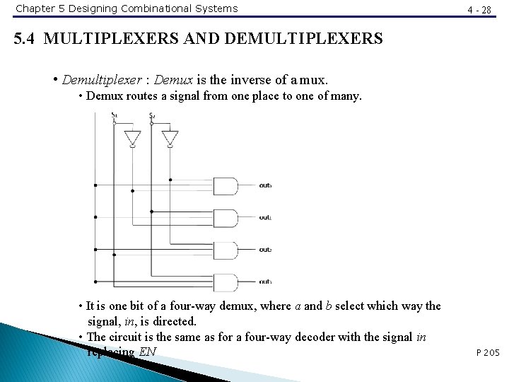 Chapter 5 Designing Combinational Systems 4 - 28 5. 4 MULTIPLEXERS AND DEMULTIPLEXERS •