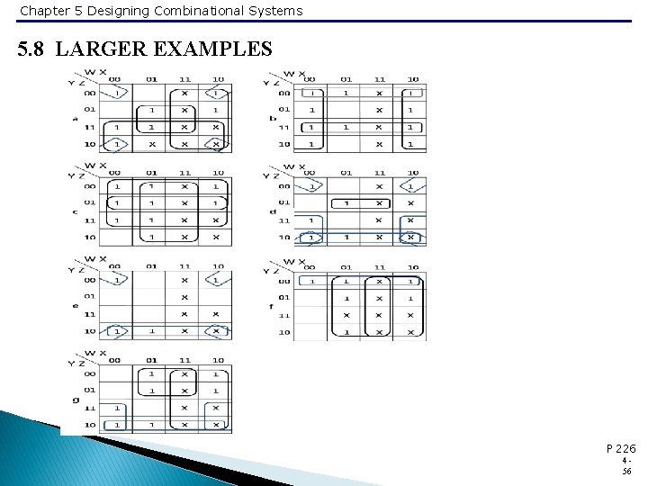 Chapter 5 Designing Combinational Systems 5. 8 LARGER EXAMPLES P 226 456 