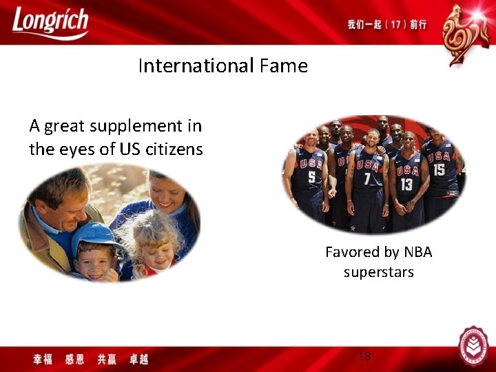 International Fame A great supplement in the eyes of US citizens Favored by NBA