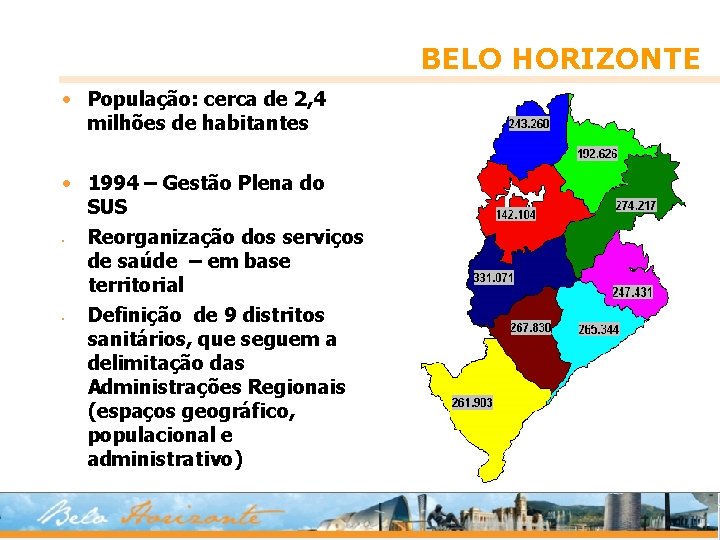 BELO HORIZONTE • População: cerca de 2, 4 milhões de habitantes • 1994 –