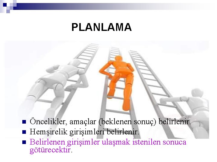 PLANLAMA n n n Öncelikler, amaçlar (beklenen sonuç) belirlenir. Hemşirelik girişimleri belirlenir. Belirlenen girişimler