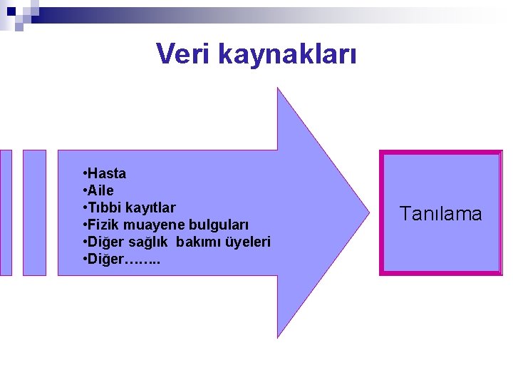 Veri kaynakları • Hasta • Aile • Tıbbi kayıtlar • Fizik muayene bulguları •