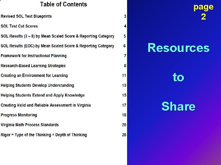 page 2 Resources to Share 