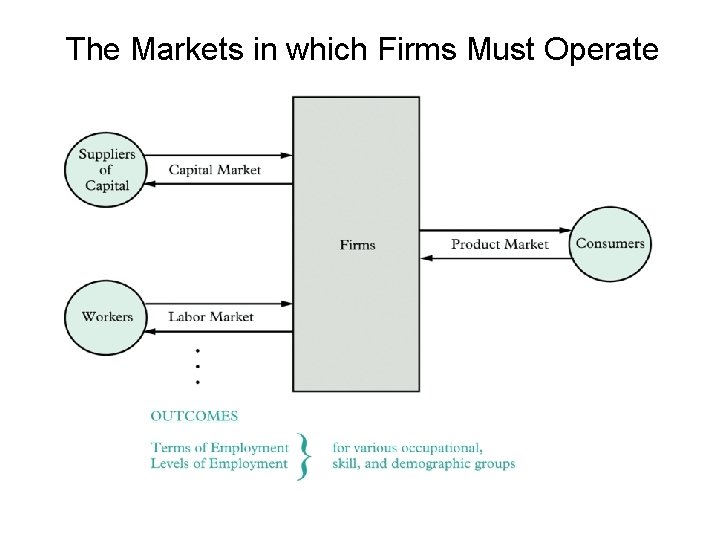 The Markets in which Firms Must Operate 