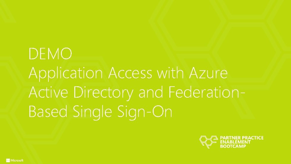 DEMO Application Access with Azure Active Directory and Federation. Based Single Sign-On 