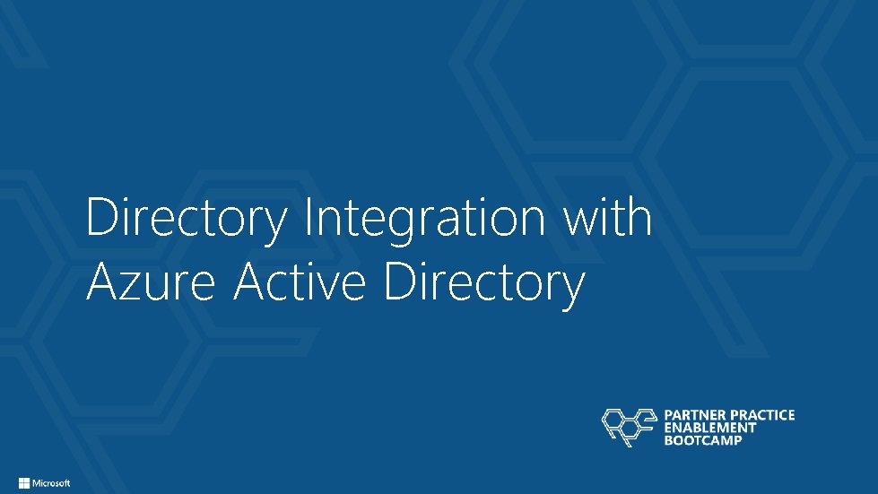 Directory Integration with Azure Active Directory 