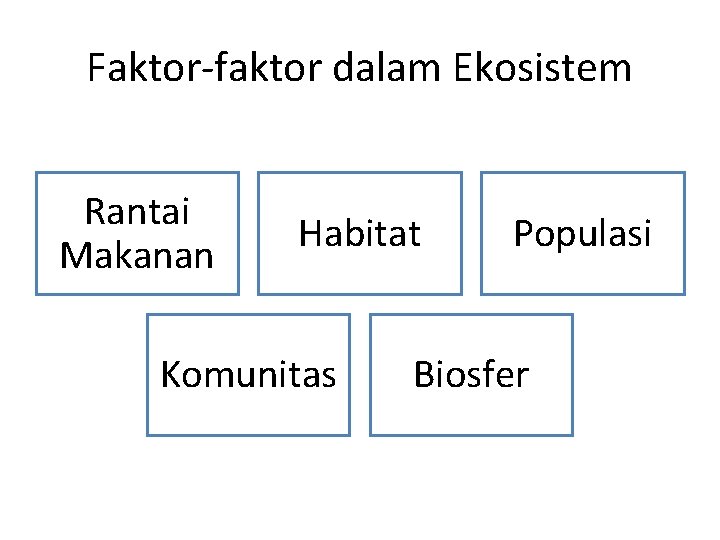 Faktor-faktor dalam Ekosistem Rantai Makanan Habitat Komunitas Populasi Biosfer 